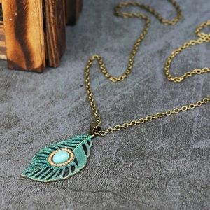 Boho Turquoise and Copper Necklace